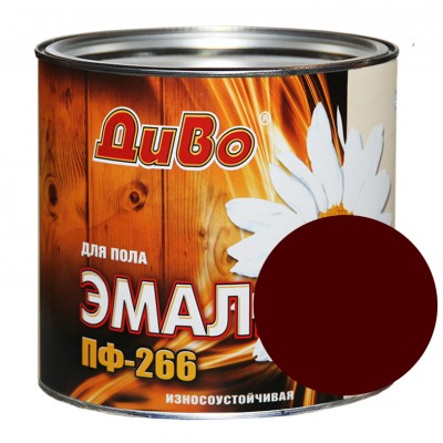 Эмаль ПФ-266 красно-коричневая 2,8 кг "Диво"